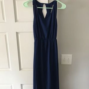 Francescas navy maxi dress with cross cross back